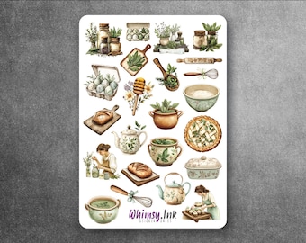 Herbal Kitchen Vinyl Sticker Sheet Great for Planners, Journaling, Scrapbooking, Bullet Journals, Etc