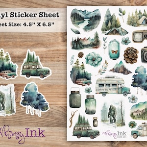 Seeking Bigfoot Vinyl Sticker Sheet Great for Planners, Journaling, Scrapbooking, Bullet Journals, Etc