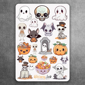 Vinyl stickervel Kawaii Halloween | Geweldig voor planners, journaling, scrapbooking, bulletjournals, enz.