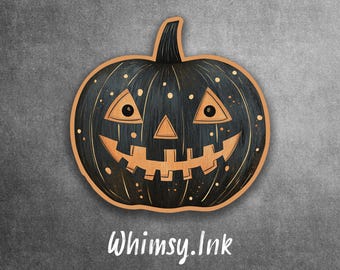 Adesivo in vinile impermeabile a forma di zucca nera / Adesivo per auto, finestrino, laptop