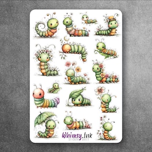 Garden Wiggles | Whimsical Caterpillar Sticker Sheet