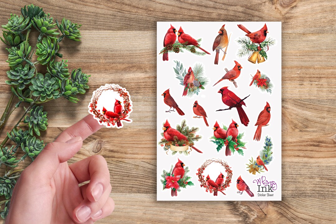 Cardinals Vinyl Sticker Sheet Great for Planners, Journaling ...