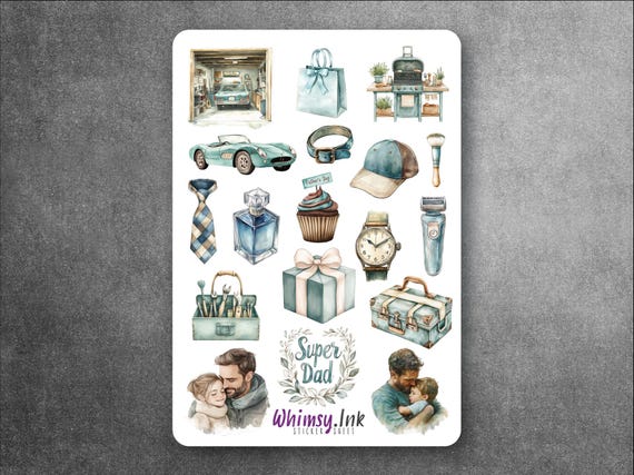 Blue Collar Dad Sticker Sheet – Father’s Day Stickers for Planners, Gifts, Scrapbooks