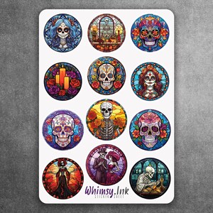 Halloween Stained Glass Vinyl Sticker Sheet | Great for Planners, Journaling, Scrapbooking, Bullet Journals, Etc