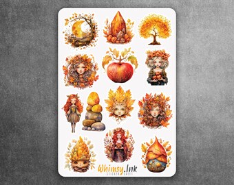 Mabon Autumn Equinox Vinyl Sticker sheet | Great for Planners, Journaling, Scrapbooking, Bullet Journals, Etc