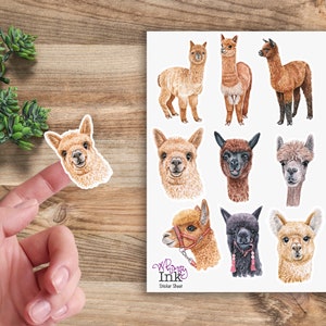 Llamas Vinyl Sticker Sheet Great for Planners, Journaling, Scrapbooking, Bullet Journals, Etc