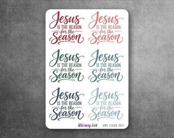 Jesus is the Reason for the Season Sentiments Sticker Sheet Great for Greeting Cards, Planners, Journaling, Scrapbooking, Bullet Journals