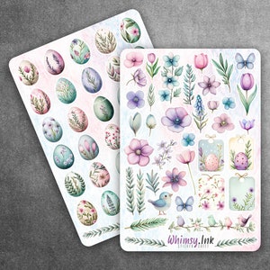 Easter Botanicals Vinyl Sticker Sheet Great for Planners, Journaling, Scrapbooking, Bullet Journals, Etc
