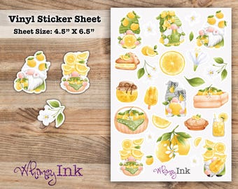 Zitronen-Wichtel-Vinyl-Sticker-Blatt Ideal für Planer, Journaling, Scrapbooking, Bullet-Journals, etc