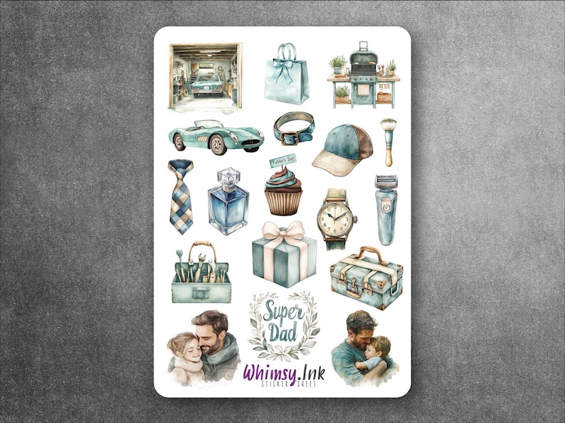 Blue Collar Dad Sticker Sheet – Father’s Day Stickers for Planners, Gifts, Scrapbooks image 1