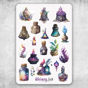 Mystic Brew Vinyl Sticker Sheet Great for Planners, Journaling, Scrapbooking, Bullet Journals, Etc