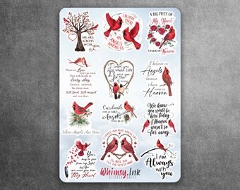 Cardinal Quotes Vinyl Sticker Sheet Great for Planners, Journaling, Scrapbooking, Bullet Journals, Etc