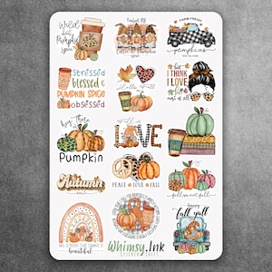 Cozy Autumn Sayings Vinyl Sticker Sheet Great for Planners, Journaling, Scrapbooking, Bullet Journals, Etc