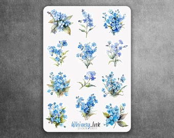 Naklejki winylowe „Niezapominajka” – idealne do planerów, dzienników, scrapbookingu, dzienników Bullet Journal itp.