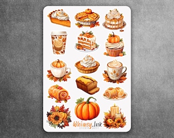 Pumpkin Spice Vinyl Sticker sheet | Great for Planners, Journaling, Scrapbooking, Bullet Journals, Etc