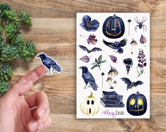 Halloween Collection Vinyl Sticker Sheet Great for Planners, Journaling, Scrapbooking, Bullet Journals, Etc