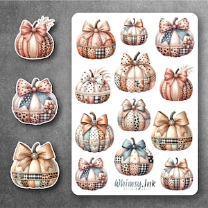 Elegant Pumpkins Vinyl Sticker sheet | Great for Planners, Journaling, Scrapbooking, Bullet Journals, Etc