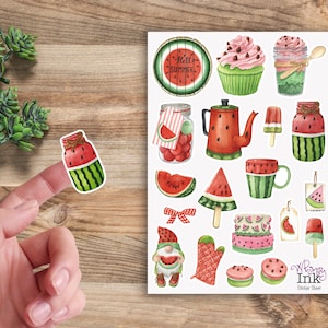 Watermelon Kitchen Vinyl Sticker Sheet Great for Planners, Journaling, Scrapbooking, Bullet Journals, Etc