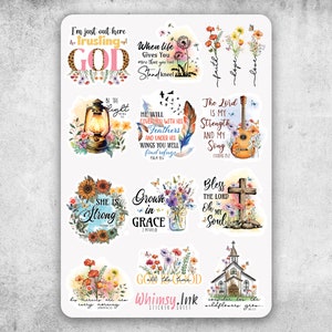 Faithful Expressions Vinyl Sticker Sheet Great for Planners, Journaling, Scrapbooking, Bullet Journals, Etc