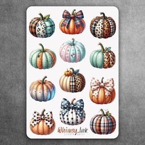 Patterned Pumpkins II Vinyl Sticker sheet | Great for Planners, Journaling, Scrapbooking, Bullet Journals, Etc