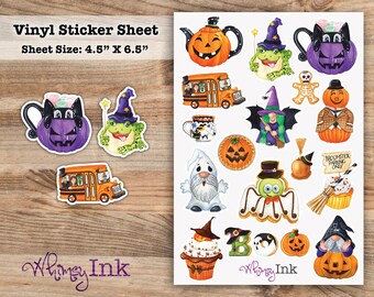 Halloween Collection IV Vinyl Sticker Sheet Great for Planners, Journaling, Scrapbooking, Bullet Journals, Etc