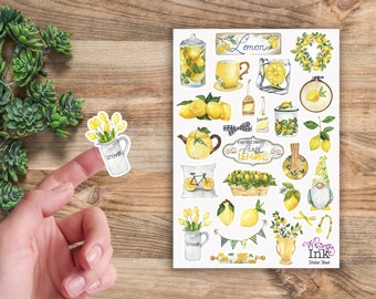 Lemonade Vinyl Sticker Sheet Great for Planners, Journaling, Scrapbooking, Bullet Journals, Etc