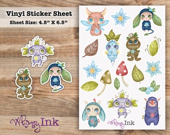 Forest Creatures Vinyl Sticker Sheet Great for Planners, Journaling, Scrapbooking, Bullet Journals, Etc