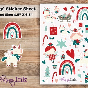 Holiday Magic Vinyl Sticker Sheet Great for Planners, Journaling, Scrapbooking, Bullet Journals, Etc