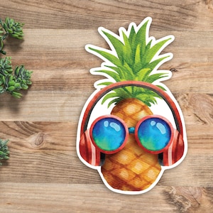 Coole ananas met zonnebril waterdichte vinyl sticker sticker | Autosticker, raamsticker, laptopsticker