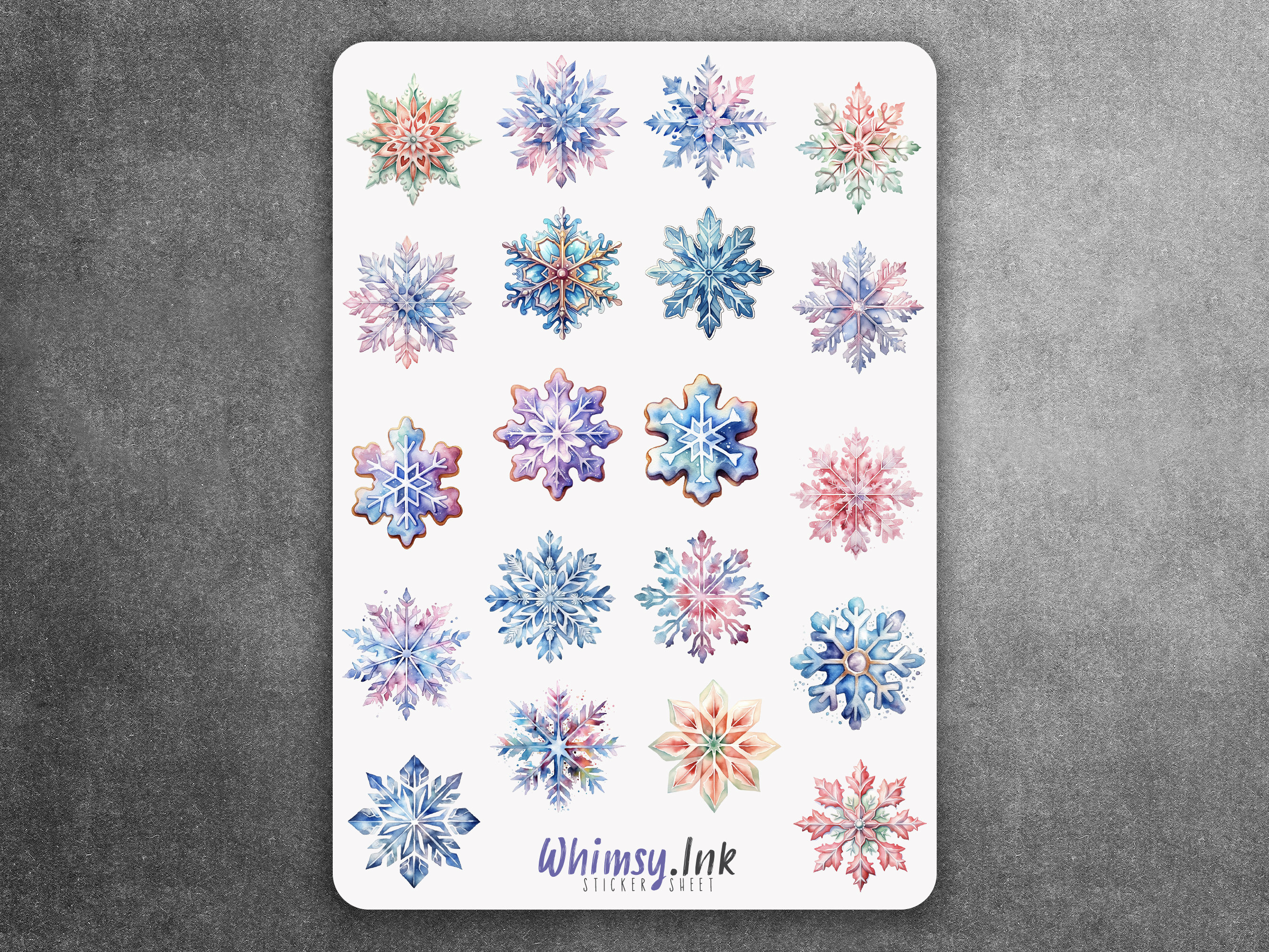 Christmas Snowflake Stickers Roll 500 PCS - Winter Wonderland/Xmas/Holiday  Party Favors Supplies Decorations - Cards Envelope Seals Decals