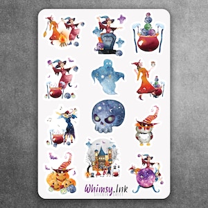 Witches Vinyl Sticker sheet | Great for Planners, Journaling, Scrapbooking, Bullet Journals, Etc