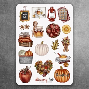 Hello Fall II Vinyl Sticker sheet | Great for Planners, Journaling, Scrapbooking, Bullet Journals, Etc