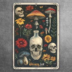 Grim Garden Vinyl-Aufkleber, ideal für Planer, Journaling, Scrapbooking, Bullet Journals usw