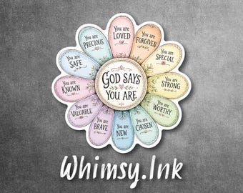 God Says You Are Decal | Christian Affirmation Stickers | Faith Encouragement Planner Stickers | Inspirational Bible Stickers