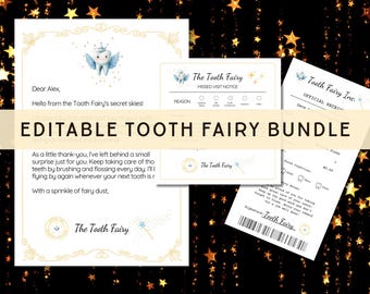 Tooth Fairy Letter And Tooth Fairy Receipt Printable Certificate First Tooth Lost Realistic Tooth Fairy Letter Kids Tooth Fairy Letter