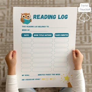 Reading Log Printable Kids Reading Log Reading Chart Book Tracker For Kids Book Reading Log School Reading Log Reading Reward Chart