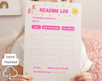 Reading Log Printable Kids Reading Log Reading Chart Book Tracker For Kids Homeschool Reading Log Homeschool Planner Reading Reward Chart