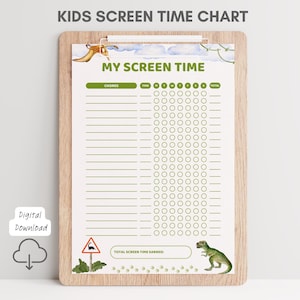 Screen Time Chart Earn Screen Time Printable Screen Time Checklist Reward Chart Toddler Chore Chart Behavior Chart Homeschool Planner