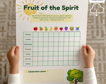 Fruit Of The Spirit Reward Chart Kids Bible Study Galatians Holy Spirit Behavior Chart Homeschool Planner