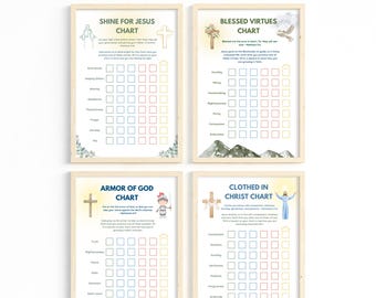 Christian Reward Chart Bundle Verhaltenstabelle Schrift druckbare Rüstung Gottes Bibelvers für Kinder Christian Kids Christian Homeschool