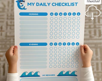 Reward Chart Toddler Chore Chart Homeschool Planner Behavior Chart Morning/Evening Checklist Kids Task Tracker Printable Daily Routine