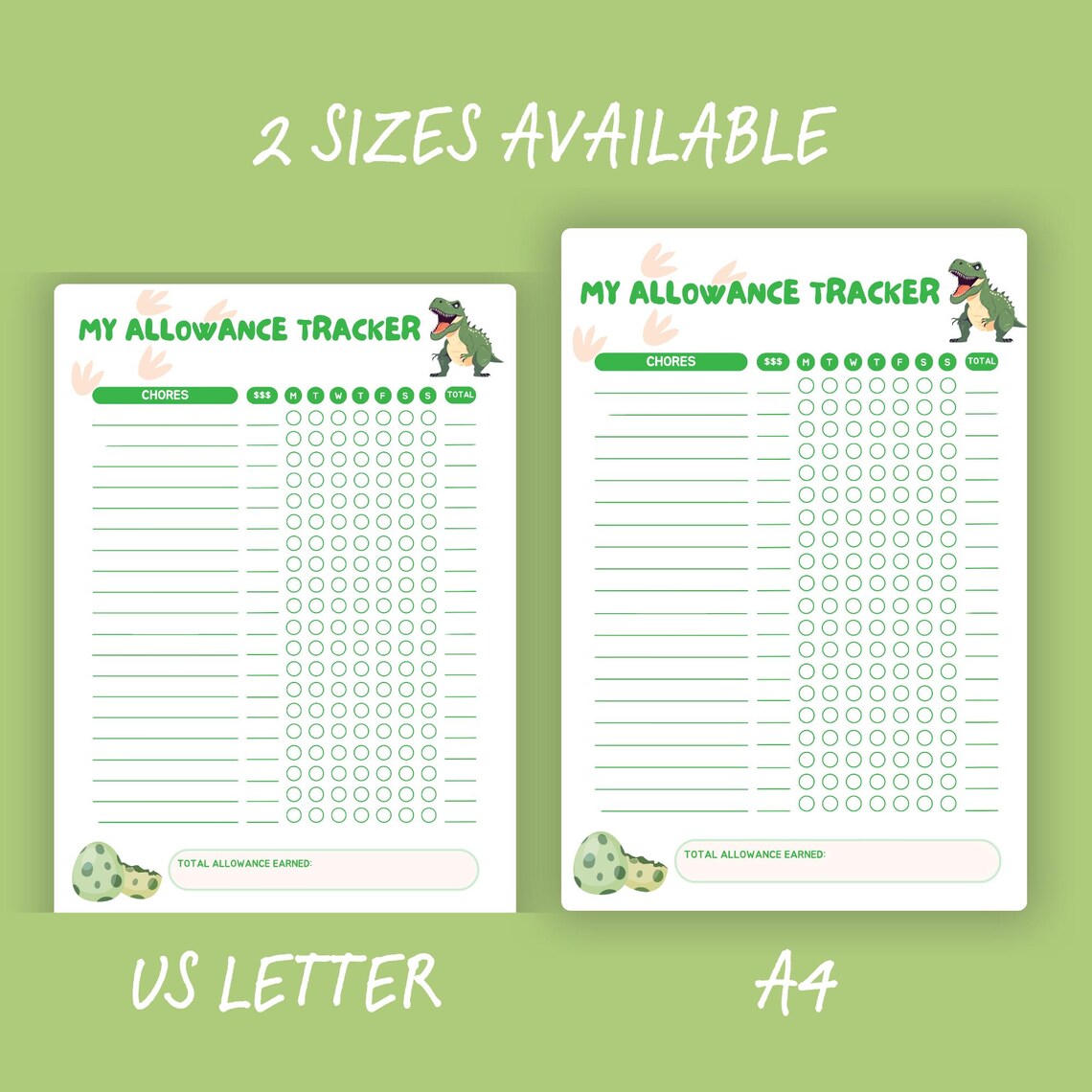 Allowance Chart Toddler Chore Chart Printable Allowance Tracker ...
