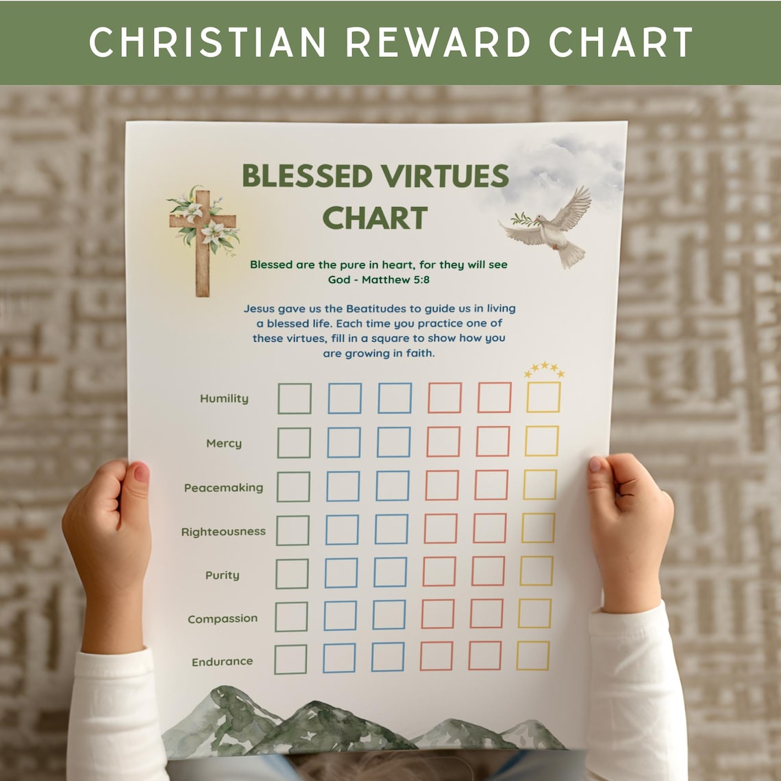 Scripture Connection Chart Christian Scripture Chart for Kids Behavior Chart Printable Bible Verse ...