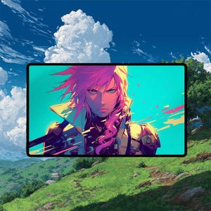 Lightning, Army of One | Final Fantasy Playmat | Heroic Fantasy Trading Card Game Playmat with Zones Option | 24x14 | 22x12 | 32x16 Sizes