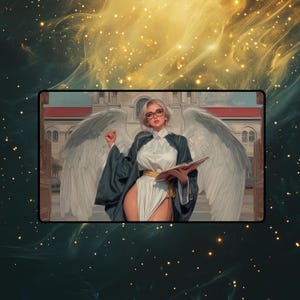 Enlightened Tutor Playmat | Radiant Spellcaster MTG-Inspired TCG Mat | Light Magic Fantasy Art