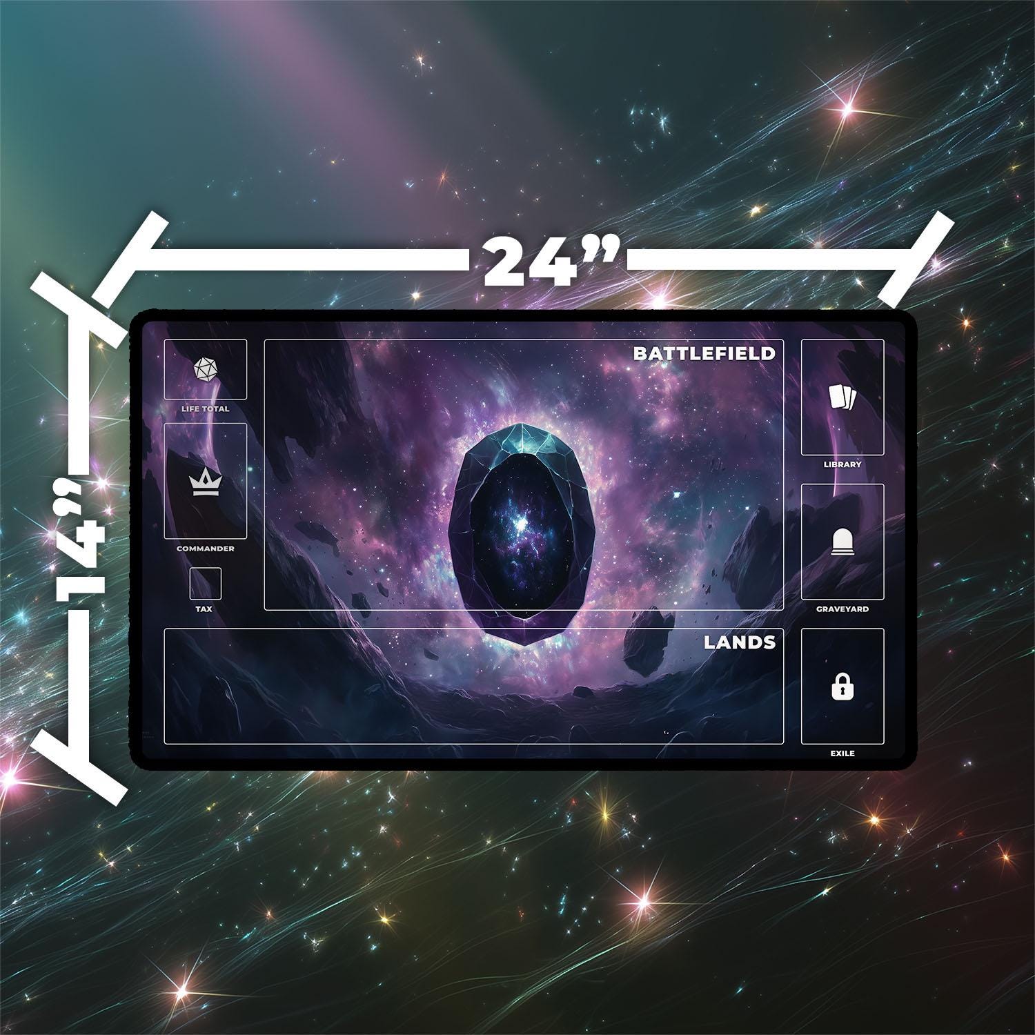 Mox Jet MTGプレイマット：パワー9、ほつれ防止エッジ、オプション