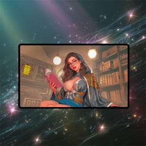 Mystical Tutor Playmat | Magic the Gathering Playmat | Dreamy Spellcaster Fantasy with Zones Option | 24x14 | 22x12 | 32x16 Sizes