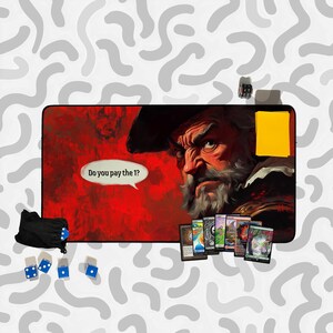 Zehntensammler verlangt Zahlung! | Renaissance-inspirierte TKG Krabbeldecke | Sammelkartenspiel Mat