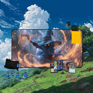 Tapete de juego Vivi Ornitier / Tapete de juego de cartas coleccionables de mago de fantasía mágica / Tapete de escritorio para juegos con diseño de fan de mago Chibi lindo