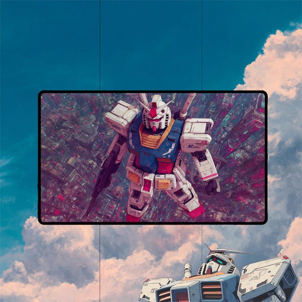 Oryginalna biała mata do gry Gundam | Mata do gry karcianej Gundam TCG | Obszyte krawędzie